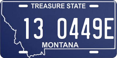 MT license plate 130449E