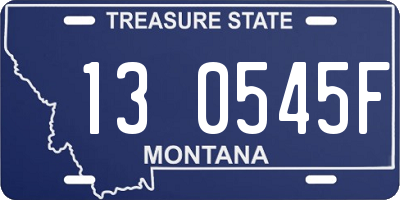MT license plate 130545F