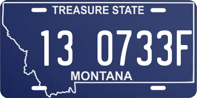 MT license plate 130733F