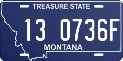 MT license plate 130736F