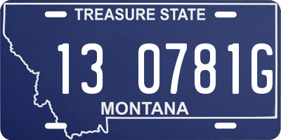 MT license plate 130781G
