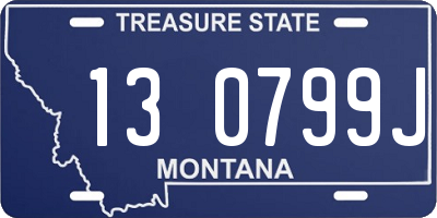 MT license plate 130799J
