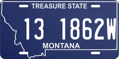 MT license plate 131862W