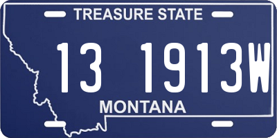 MT license plate 131913W