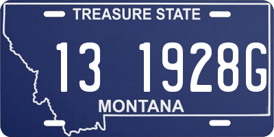 MT license plate 131928G