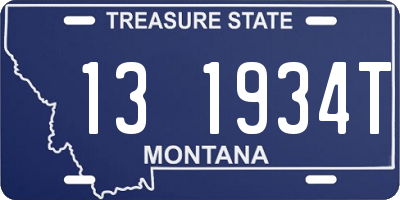 MT license plate 131934T