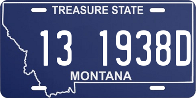 MT license plate 131938D