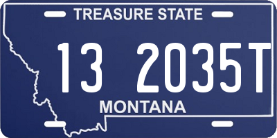 MT license plate 132035T