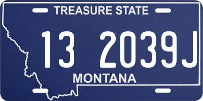 MT license plate 132039J