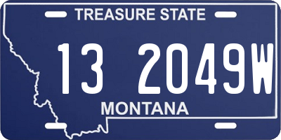 MT license plate 132049W