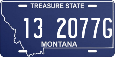 MT license plate 132077G