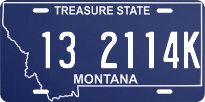 MT license plate 132114K