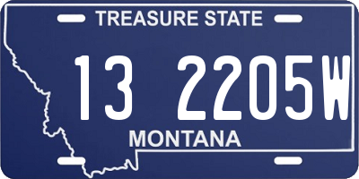 MT license plate 132205W
