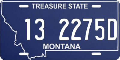 MT license plate 132275D