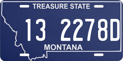 MT license plate 132278D