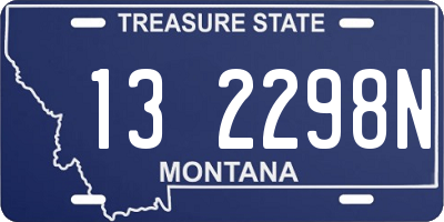 MT license plate 132298N