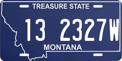 MT license plate 132327W