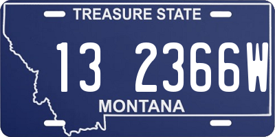 MT license plate 132366W