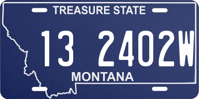 MT license plate 132402W