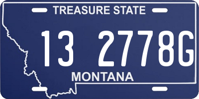 MT license plate 132778G