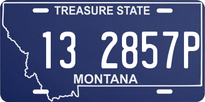 MT license plate 132857P
