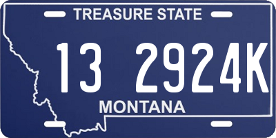 MT license plate 132924K