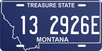 MT license plate 132926E