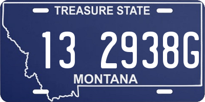 MT license plate 132938G