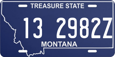 MT license plate 132982Z