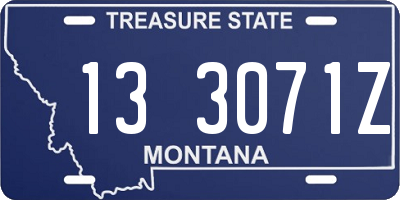 MT license plate 133071Z