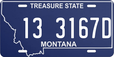 MT license plate 133167D
