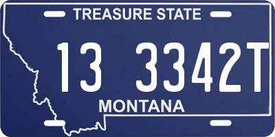 MT license plate 133342T