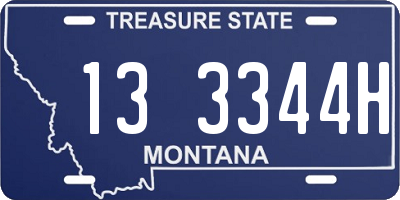 MT license plate 133344H