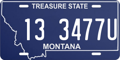 MT license plate 133477U