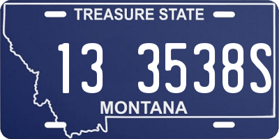 MT license plate 133538S