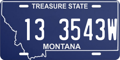 MT license plate 133543W