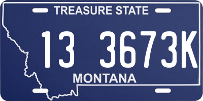 MT license plate 133673K