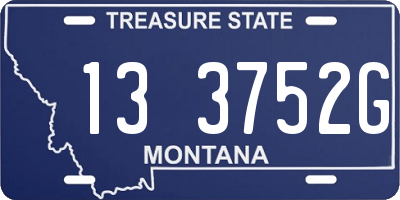 MT license plate 133752G