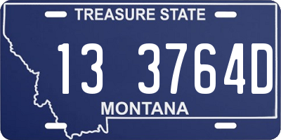 MT license plate 133764D