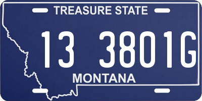 MT license plate 133801G