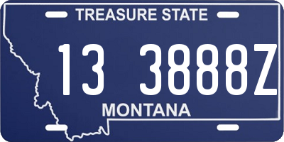 MT license plate 133888Z