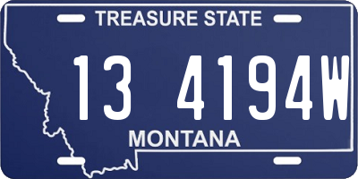 MT license plate 134194W