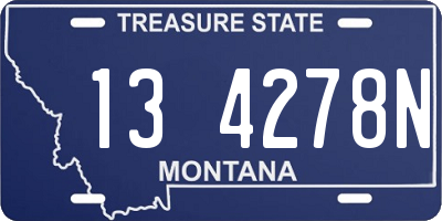 MT license plate 134278N