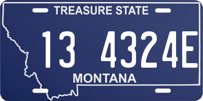 MT license plate 134324E