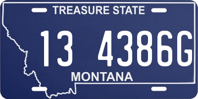 MT license plate 134386G