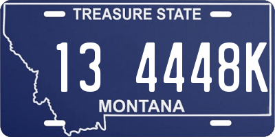 MT license plate 134448K