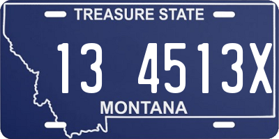 MT license plate 134513X