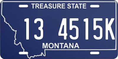 MT license plate 134515K