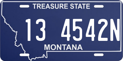 MT license plate 134542N