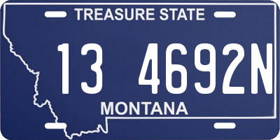 MT license plate 134692N